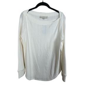 NWT LOFT Petite XLP Ivory Boat‎ Neck Neckline Long Sleeve Sweater Knit